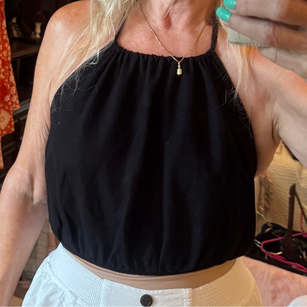 Zara Black Halter Top  nwot large #25
